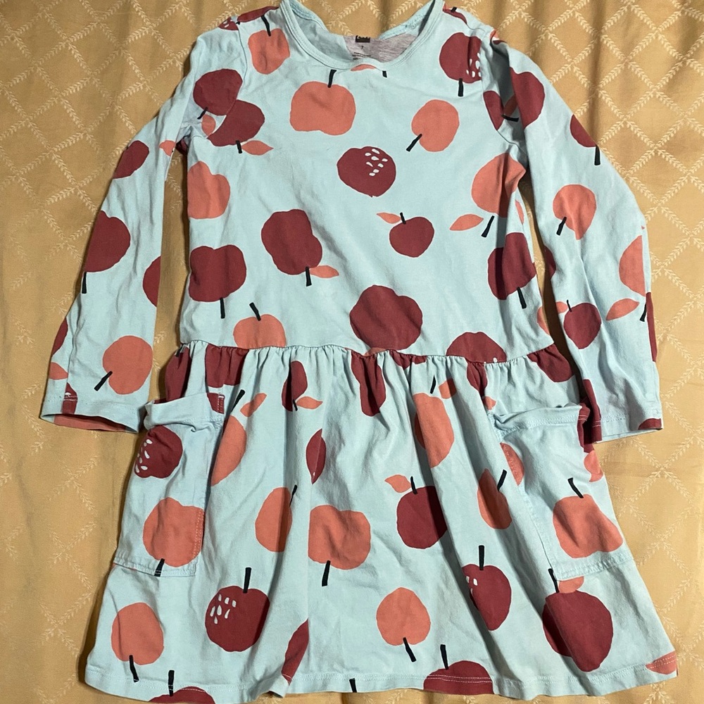 apple print girls dress - tea collection